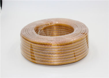 Yellow Copper Wire Transparent Speaker Cable Multiple Strands Uo/U 00/300v